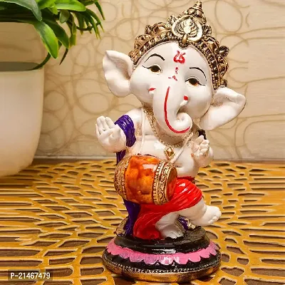 Classic Handcrafted Polyresin Eco Friendly Lord Ganesha Ganpati Idol Figurine | Lord Ganesha Statue For Home Decoration (Multicolor)-thumb2