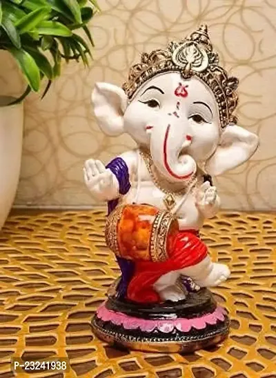 Mahi Home Decor Creation Poly Resin Handicraft Home Decor Showpiece Dancing Ganesha Figure Ganpati for Office Home Temple Decorative Murti (Dancing - Red, Standard)