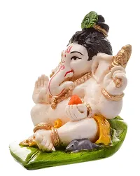 Karigaari India Handcrafted Polyresin Eco Friendly Lord Ganesha Ganpati Idol Figurine | Lord Ganesha Statue for Home Decoration (Multicolor)-thumb2