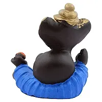 Classic- Ideas Hand Crafted Poly Resine Lord Ganesha Statue For Home Decor (Kk0599, Blue)-thumb3