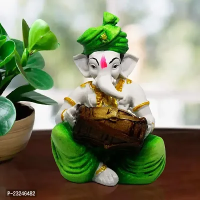 Karigaari India Handcrafted Polyresin Eco Friendly Lord Ganesha Ganpati Idol Figurine | Lord Ganesha Statue for Home Decoration (Multicolor)