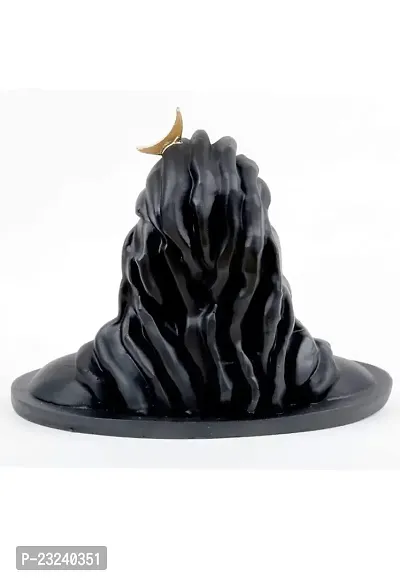 CreateByYou Resin Lord Adiyogi Mahadev Shiv Shankara Showpiece Idol Murti Statue For Car Dashboard, 6 X 4.5 X 4 Inches, Black-thumb2