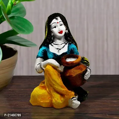 Classic- Ideas Hand Crafted Polyresin Yellow Eco Friendly Rajasthani Idol Figurine-thumb0
