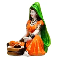 Rajisthani Lady With Chakki Polyresine Showpiece (13 Cm X 13 Cm X 15.01 Cm),White-thumb2