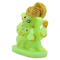 KARIGAARI - Ideas Hand Crafted Poly Resine Lord Ganesha Idol (KK0591, Green)-thumb4