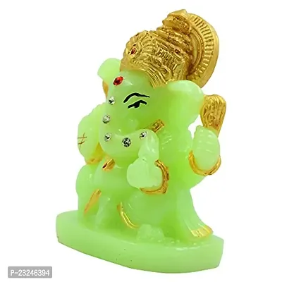 KARIGAARI - Ideas Hand Crafted Poly Resine Lord Ganesha Idol (KK0591, Green)-thumb5