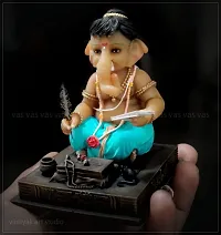 Resin Ganpati Idol For Car Dashboard Lord Ganesha Statue For Home Decor Office Statue Showpieces - 3 X 3-thumb2