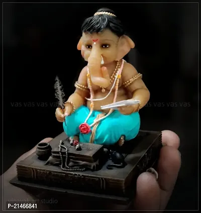 Resin Ganpati Idol For Car Dashboard Lord Ganesha Statue For Home Decor Office Statue Showpieces - 3 X 3-thumb3