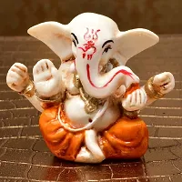 Classic Handcrafted Resine Little Sitting Ganesha Idol Sculpture | Showpiece For Home Deacute;cor And Office I Vinayaka Showpiece I Car Dashboard Showpiece I Ganesha Idols-thumb2