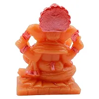 KARIGAARI - Ideas Hand Crafted Lord Ganesha Statue for Home Temple Office Car Dashboard Decor (Orange, KK0676)-thumb4