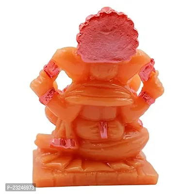 KARIGAARI - Ideas Hand Crafted Lord Ganesha Statue for Home Temple Office Car Dashboard Decor (Orange, KK0676)-thumb5