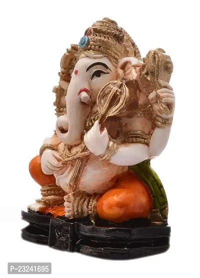 Karigaari India Handcrafted Polyresin Eco Friendly Lord Ganesha Ganpati Idol Figurine | Lord Ganesha Statue for Home Decoration (Multicolor)-thumb3