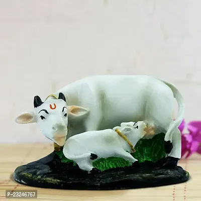 KARIGAARI - Ideas Hand Crafted Holy Cow Statue Figurine for Home Temple