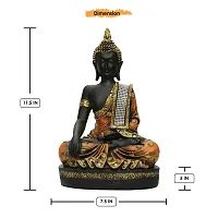 Classic Polyresine Sitting Buddha Showpiece Brown and Black-thumb2