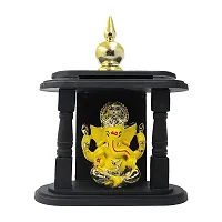 Classic Gold Plated Golden Kalas Temple Yellow Color Ganesh Idol For Car Dashboard and Home Decor I Car Dashboard Idols I Ganpati For Car Dashboard I Car Idols For Dashboard-thumb1