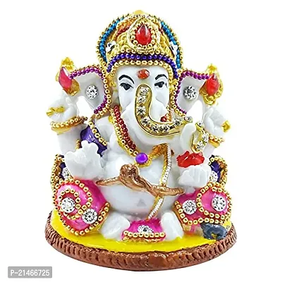 Classic- Ideas Hand Crafted Studded With Stone Car Dashboard Ganesha With Stones I Pooja Mandir I Bulk Gifting I Ganesha For Car-thumb3