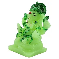 KARIGAARI - Ideas Hand Crafted Poly Resine Lord Ganesh Ji Idol for Home Decorative Showpiece Figurine (KK0572, Green)-thumb4