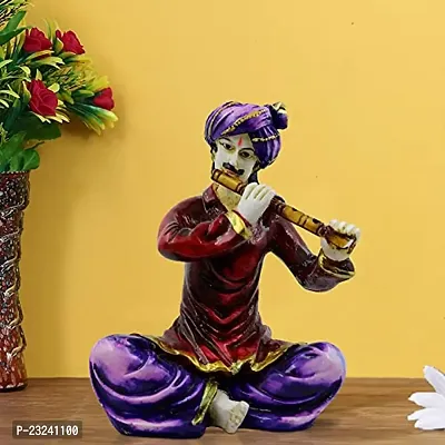 KARIGAARI - Ideas Hand Crafted Poly Resine Rajasthani Men Idol for Home Decorative Showpiece (KK0609)