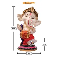 Classic Handcrafted Polyresin Eco Friendly Lord Ganesha Ganpati Idol Figurine | Lord Ganesha Statue For Home Decoration (Multicolor)-thumb4