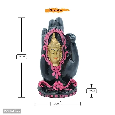 KARIGAARI - Ideas Hand Crafted Indian Lord Buddha Hand Palm Murti Idol for Home Showpiece-thumb3