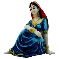 KARIGAARI - Ideas Hand Crafted Rajasthani Women Statue Figurine for Home D?cor Showpiece (KK0648)-thumb1