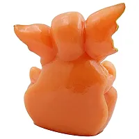 Classic- Ideas Hand Crafted Lord Ganesha Statue For Home Temple Office Car Dashboard Decor (Orange, Kk0678)-thumb4