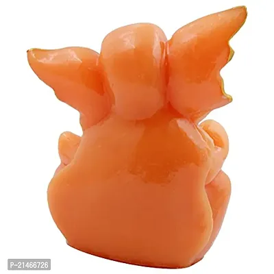 Classic- Ideas Hand Crafted Lord Ganesha Statue For Home Temple Office Car Dashboard Decor (Orange, Kk0678)-thumb5