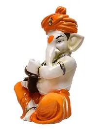 Classic Musical Ganesha Polyresin Figurine - (12.5X5.8 Cm, Multicolor)-thumb3