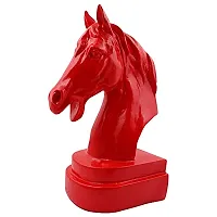 Classic- Ideas Hand Crafted Poly Resine Home Decorative Horse Face Chess Knight Figurine (Kk0574, Red)-thumb1