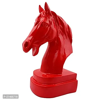 Classic- Ideas Hand Crafted Poly Resine Home Decorative Horse Face Chess Knight Figurine (Kk0574, Red)-thumb2