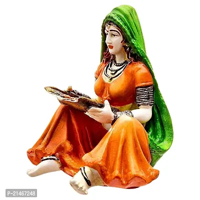 Classic Handcafted Rajasthani Lady With Supda Polyresine Showpiece For Home Decor-thumb4