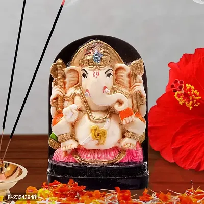 Karigaari India Handcrafted Polyresin Eco Friendly Lord Ganesha Ganpati Idol Figurine | Lord Ganesha Statue for Home Decoration (Multicolor)-thumb0