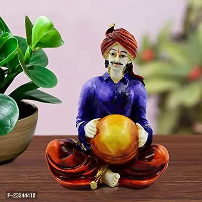 KARIGAARI - Ideas Hand Crafted Poly Resine Rajasthani Men Idol for Home Decorative Showpiece (KK0598)