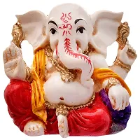 Karigaari India Handcrafted Polyresin Eco Friendly Lord Ganesha Ganpati Idol Figurine | Lord Ganesha Statue for Home Decoration (Multicolor)-thumb3