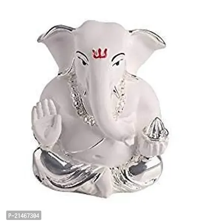 Classic Silver Resin Appu Ganesha Showpiece (Multicolor)-thumb2