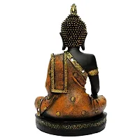 Classic Polyresine Sitting Buddha Showpiece Brown and Black-thumb3