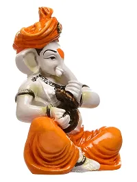 Classic Musical Ganesha Polyresin Figurine - (12.5X5.8 Cm, Multicolor)-thumb2