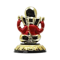 Classic Gold Plated Golden Stand Red Color Ganesh Idol For Car Dashboard and Home Decor I Car Dashboard Idols I Ganpati For Car Dashboard I Car Idols For Dashboard-thumb4