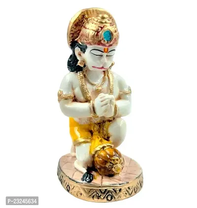 Karigaari India Polyresine Sitting Hanuman Showpiece for Car Dashboard I Hanumaji Murti  Idol for Car I Balaji I Bajrangbali-thumb2