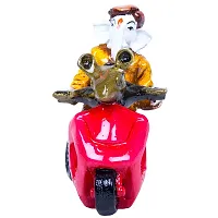 Karigaari India Hadcrafted Poly-Resin Scooty Rider Ganesha Sculpture | Showpiece for Home Decor and Office-thumb3