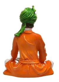 KARIGAARI - Ideas Hand Crafted Polyresin Orange Eco Friendly Rajasthani Idol Figurine-thumb4