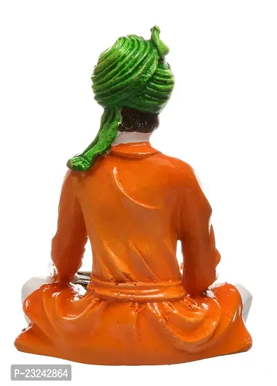 KARIGAARI - Ideas Hand Crafted Polyresin Orange Eco Friendly Rajasthani Idol Figurine-thumb5