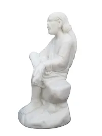 SHIVANIART Polymarble Sai Baba Statue, 6 Inches, White-thumb1