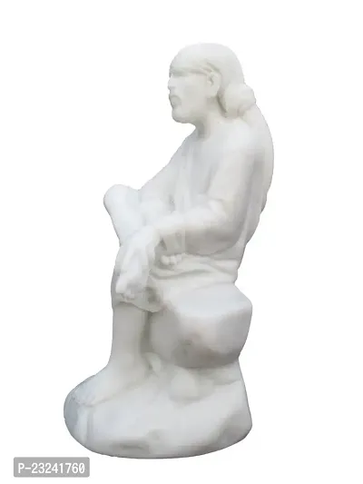 SHIVANIART Polymarble Sai Baba Statue, 6 Inches, White-thumb2