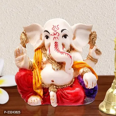 Karigaari India Handcrafted Polyresin Eco Friendly Lord Ganesha Ganpati Idol Figurine | Lord Ganesha Statue for Home Decoration (Multicolor)-thumb0