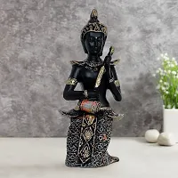 Classic Ideas Hand Crafted Polyresin Krishna Playing Violin Showpiece Home Deacute;cor/Living Room/Bedroom/Office Deacute;cor/Car Dashboard,Black-thumb1