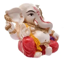 Karigaari India Handcrafted Polyresin Eco Friendly Lord Ganesha Ganpati Idol Figurine | Lord Ganesha Statue for Home Decoration (Multicolor)-thumb1