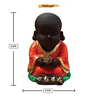 Karigaari India Handcrafted Resine Little Red Sitting Buddha Showpiece | Buddha Idols for Home Decor-thumb3