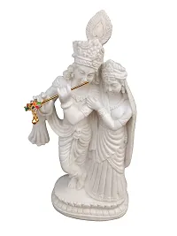 Shivaniart Polymarble Radha-Krishna Idol, 9, White-thumb4