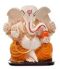 Karigaari India Handcrafted Polyresin Eco Friendly Lord Ganesha Ganpati Idol Figurine | Lord Ganesha Statue for Home Decoration (Multicolor)-thumb1